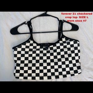 forever 21 checkered crop top